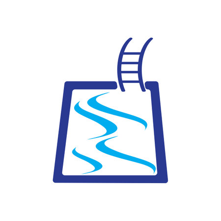 swimming pool illustration logo vector designのイラスト素材