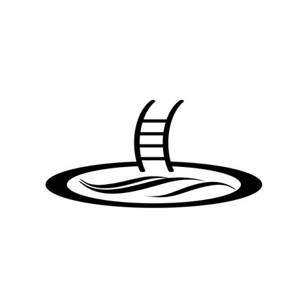 swimming pool illustration logo vector designのイラスト素材