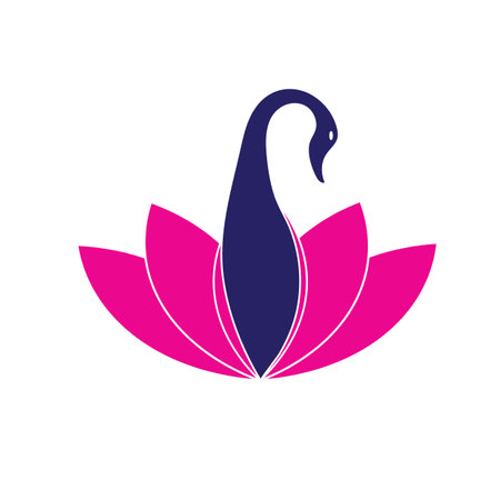 swan illustration  logo vector designのイラスト素材