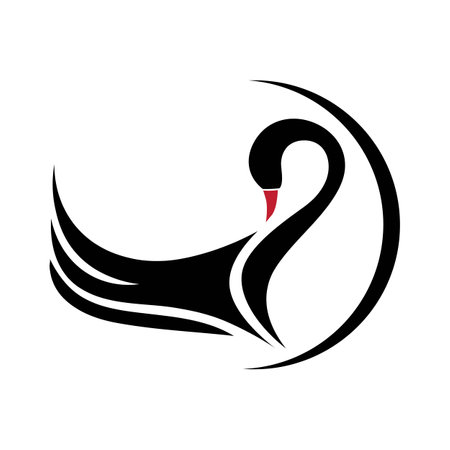 swan illustration  logo vector designのイラスト素材