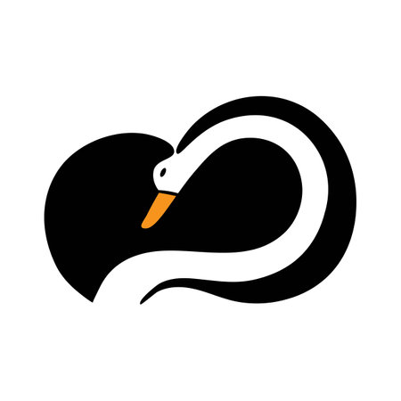 swan illustration  logo vector designのイラスト素材