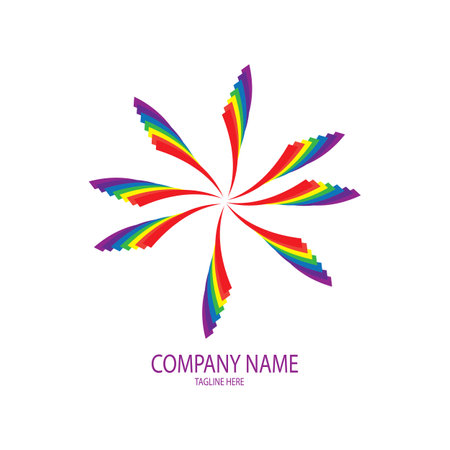 rainbow illustration logo vector designのイラスト素材