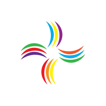 rainbow illustration logo vector designのイラスト素材