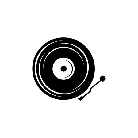vinyl music record logo vectorのイラスト素材
