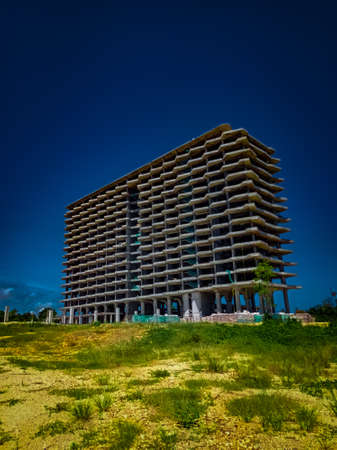 Aesthetic picture of an Unfinished building at Paputungan village, North Minahasa, North Sulawesi Province, Indonesiaの写真素材