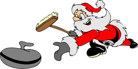 sporty Santa Claus characters playing sports games. Funny comic hand-drawn cartoon vector illustration. merry Christmas.のイラスト素材