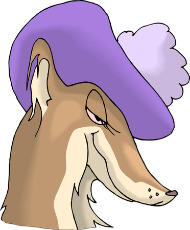 beautiful female dog comic hand-drawn animal cartoon character vector illustration.のイラスト素材