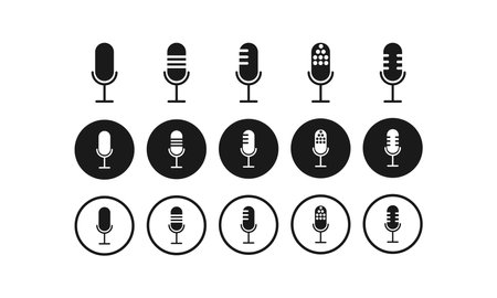 Microphones icons set isolated ,mic icons vector illustrationのイラスト素材