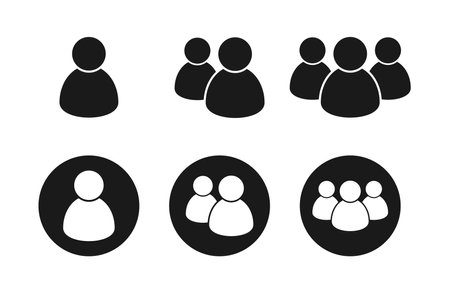 People group icon set, User profile symbol, Persons symbol button for business and app designのイラスト素材