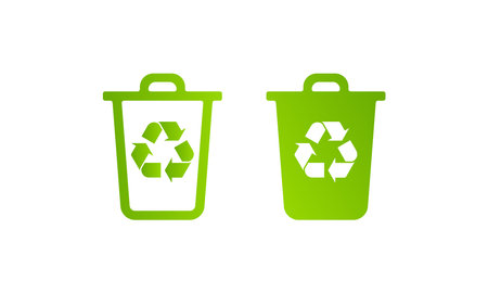 Recycle icon with green trash binのイラスト素材