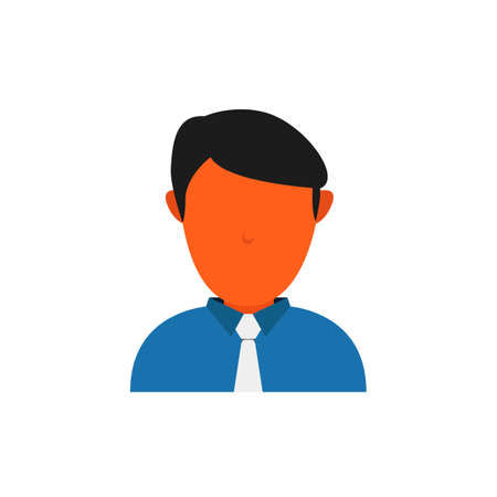 Orange skin employee avatar wears shirt and tieのイラスト素材