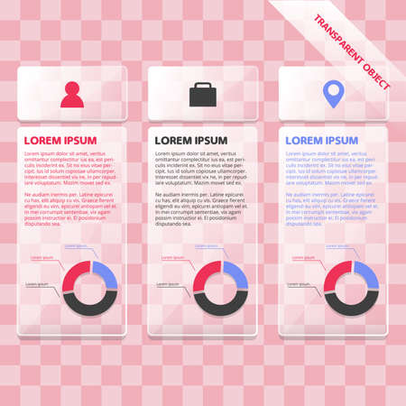 Transparent glass vertical banner template for infographic with copy spaceのイラスト素材