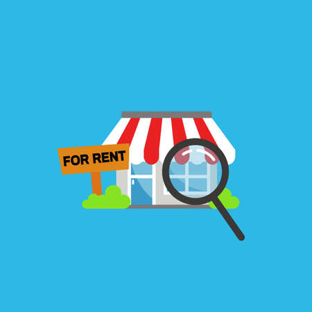 Find stop or store for rent simple flat icon symbol illustrationのイラスト素材