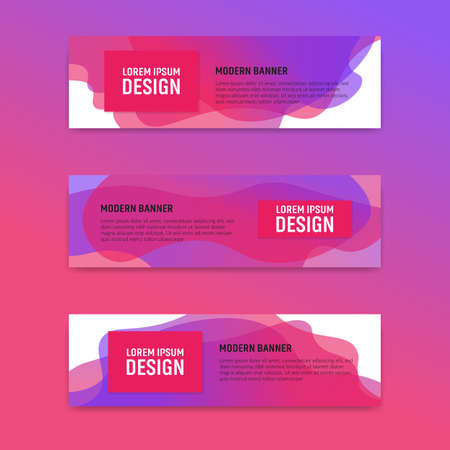 Modern art Trendy Banner design. Horizontal waving curve gradient banner template. Eps 10のイラスト素材
