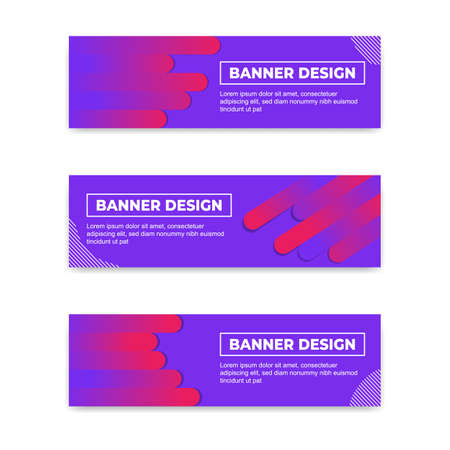 Trendy Modern abstract Banner design. Horizontal banner template in Eps 10のイラスト素材