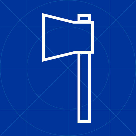 Simple hatchet or axe outline line iconのイラスト素材