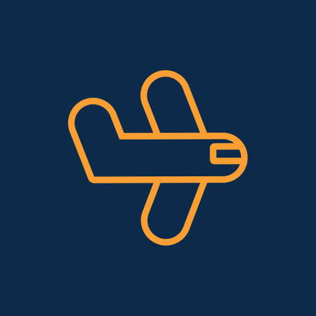 Simple plane logistic transportation line iconのイラスト素材