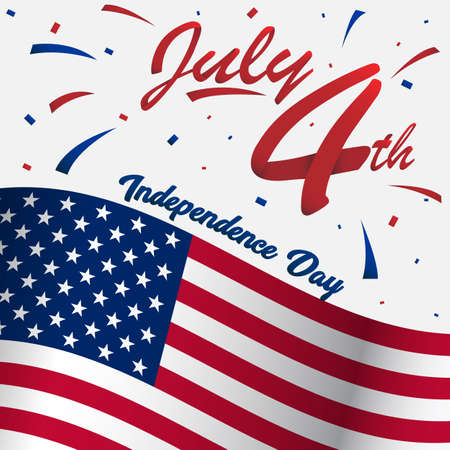 4 July usa happy independence day for social media profile or display picture with big american flag...
