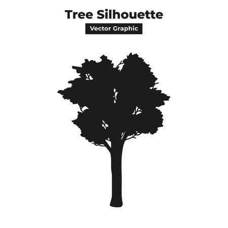 Black tree silhouette isolated vector design illustrationのイラスト素材