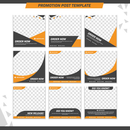 Modern product promotion elegant active and masculine bold social media post template setのイラスト素材