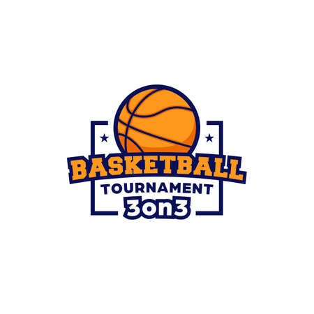 Basketball tournament 3 on 3 competition  icon symbol badge sportのイラスト素材