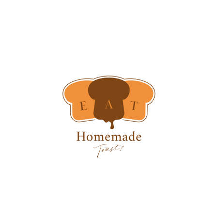 Toast bread bakery logo icon symbol in simple elegant premium logo styleのイラスト素材