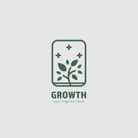Growth sprout of green nature plant logo iconのイラスト素材