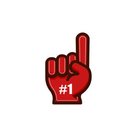 Number 1 glove supporter fan vector illustration iconのイラスト素材