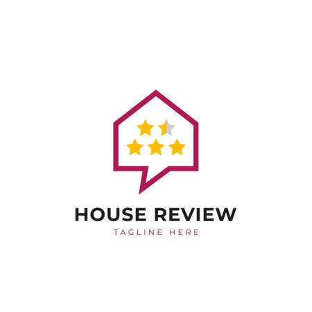 Home house review logo icon in bold monoline styleのイラスト素材