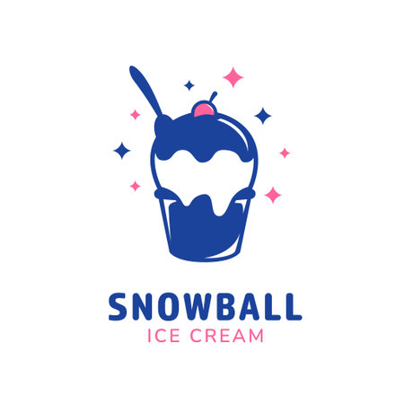 Snowball ice cream cup  iconのイラスト素材