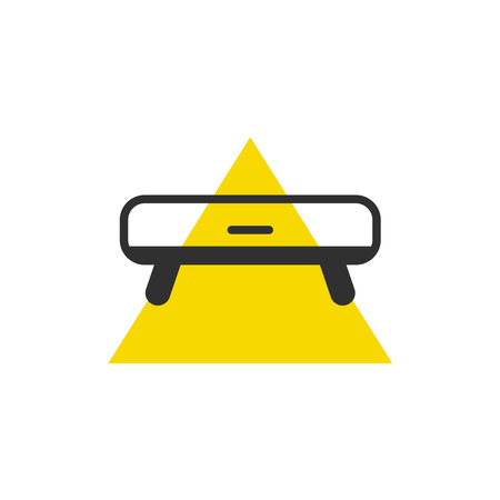 Minimalist storage cupboard cabinet table Furniture home appliances black yellow icon signのイラスト素材