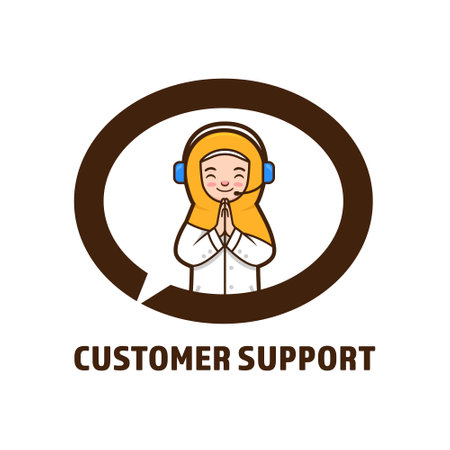 Muslim female customer support vector illustrationのイラスト素材