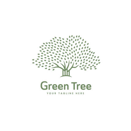 Big nature green tree of life logo icon templateのイラスト素材