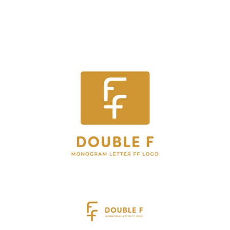 Monogram double letter F logo with simple icon vector templateのイラスト素材