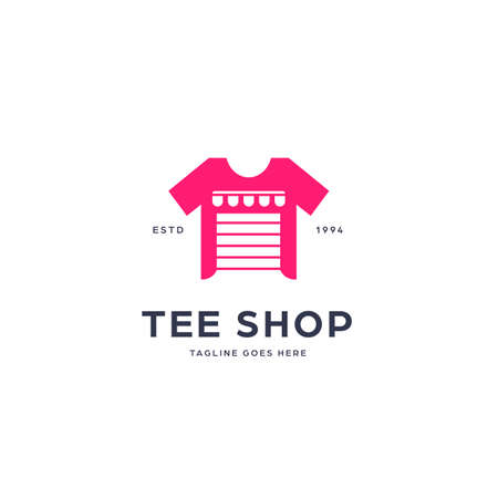 Tee tshirt shop store logo symbol with simple pictogram icon templateのイラスト素材