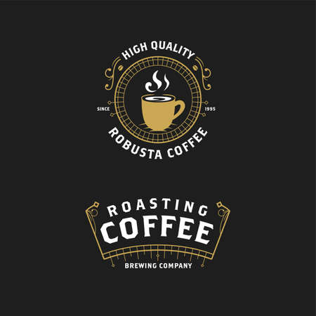 Vintage retro logo badge emblem icon for coffee cafe brand templateのイラスト素材