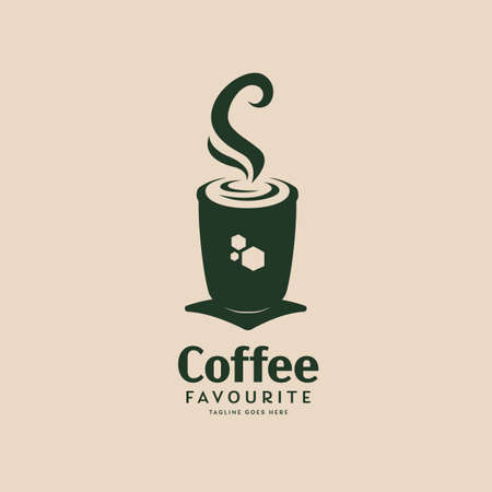 Coffee cafe favourite logo icon concept templateのイラスト素材