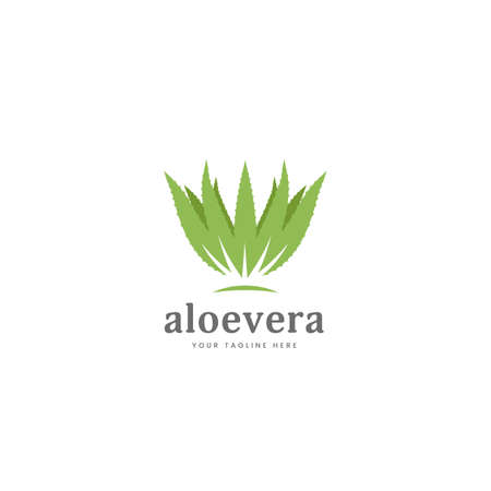 Simple aloe vera plant logo icon symbol vectorのイラスト素材