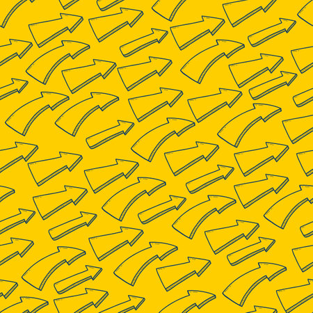 doodle outline arrow hand drawing seamless pattern background wallpaperのイラスト素材