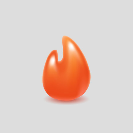 3d simple fire icon stone gem vector elementのイラスト素材