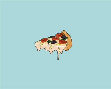 Last pizza slice illustration for background and commercial Junk Food Comfort Food