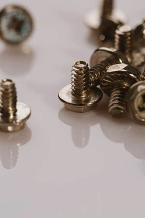 screws for a computer on a white background.の写真素材
