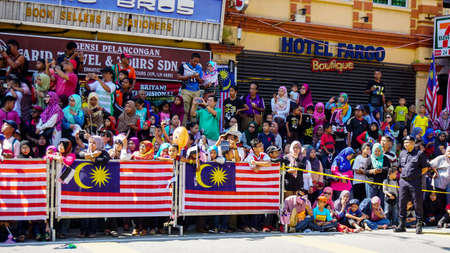 Malaysia flag and the Malaysian peopleのeditorial素材