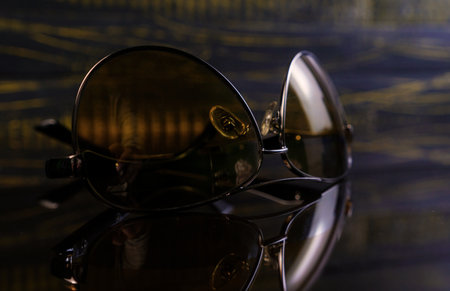 HD glasses, Mirror brown glassesの写真素材