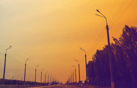 The traffic lights are lined upの写真素材