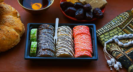 Bread, tea and dates, halva. The month of Ramadan