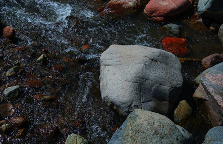 Big stones in the water, big stonesの写真素材