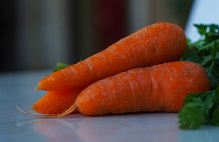 Red carrots with greens