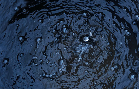There are water bubbles in the waterの写真素材