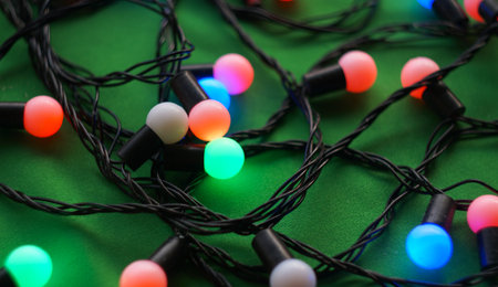 different Christmas lights light up in different colors